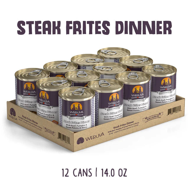 Weruva Dog Food, Steak Frites with Beef, Pumpkin & Sweet Potato in Gravy 14oz