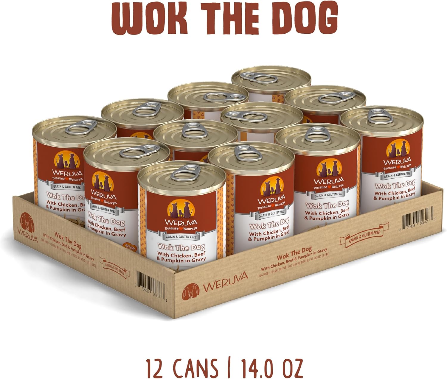 Weruva Wok The Dog with Chicken, Beef, & Pumpkin Wet Dog Food, 14 oz